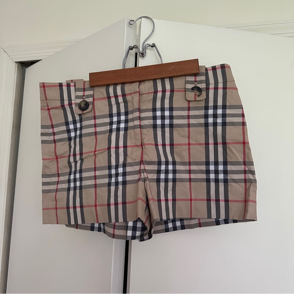 Burberry plaid shorts in size US 6